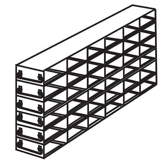 Argos Technologies PolarSafe® RDDP66A Upright Freezer Drawer Rack for 96 Deep-Well Plates or 1 3/4" Max H Boxes, 6 x 6 Array_1217097