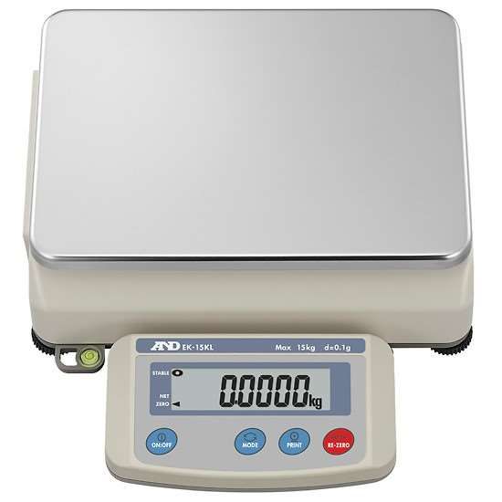 A&D Weighing EK-L Dual Range Compact Bench Scale, 3 kg x 0.1 g, 30 kg x 1 g_1218010