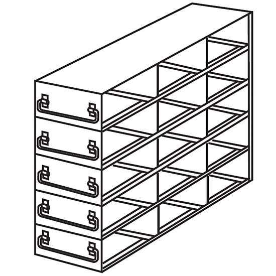 Argos Technologies PolarSafe® RDS10035A Upright Freezer Drawer Rack for 100-Place Slide Boxes, 3 x 5 Array_1208075