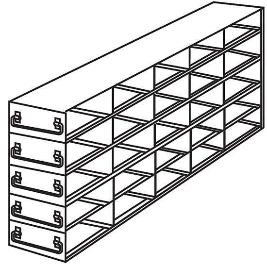 Argos Technologies PolarSafe® RDML55A Upright Freezer Drawer Rack for Microtube Boxes with 1 1/2" Max Height, 5 x 5 Array_1235128