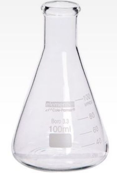 Cole-Parmer elements Erlenmeyer Flask, Glass, 50 mL, 12/pk_1231168