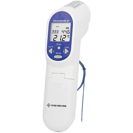 Traceable IR Gun Thermometer with Laser, Type K Input, and Calibration_1225447