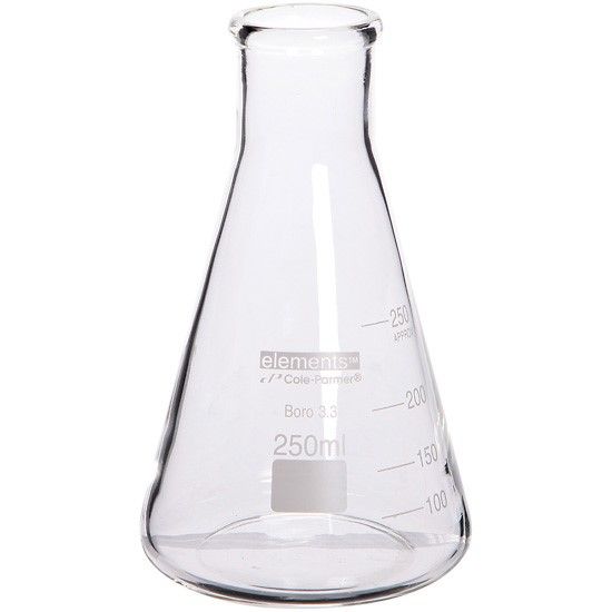 Cole-Parmer elements Erlenmeyer Flask, Glass, 250 mL, 12/pk_1224741