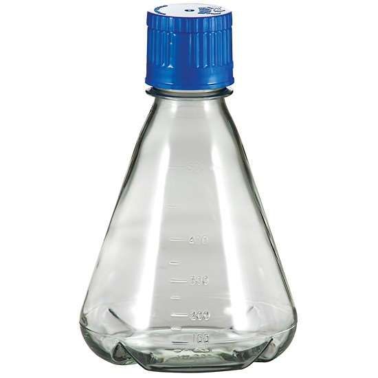 TriForest FBC0500S Polycarbonate Baffled-Base Sterile Erlenmeyer Shaker Flask, 500 mL, PP Cap, Packs of 12, 48/CS_1225432