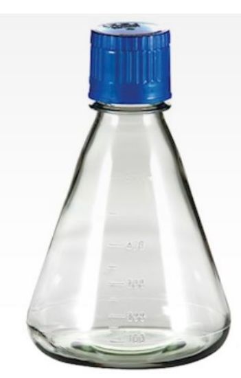 TriForest FPC0500S Polycarbonate Flat-Base Sterile Erlenmeyer Shaker Flask, 500 mL, PP Cap, Packs of 12, 48/CS_1240861