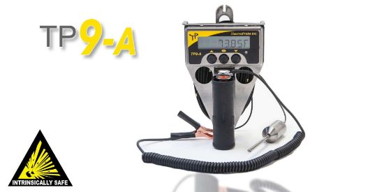 TP9-A Thermometer, 75 feet (23m) cable, Standard Weight Probe, No Brass Markers, ATEX/IECEx Certification (Ex ia IIB T4 Ga), Ambient temperature range -20°C to +40°C_1240573