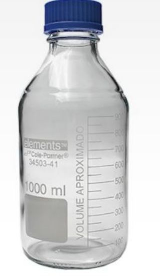 Cole-Parmer elements Plus Class A Glass Media Bottles, 1 L, Case of 10_1426460