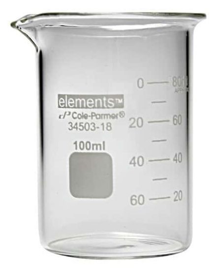 Cole-Parmer elements Plus Griffin Low-Form Beaker, Glass, 100 mL, pack of 12_1426854