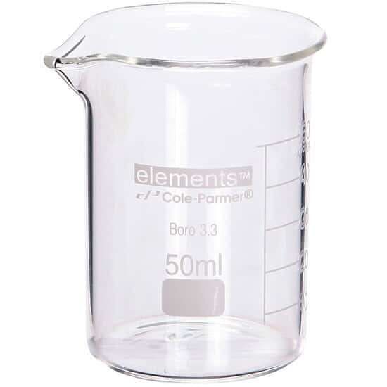 Cole-Parmer elements Low-Form Beaker, Glass, 50 mL, 12/pk_1227861