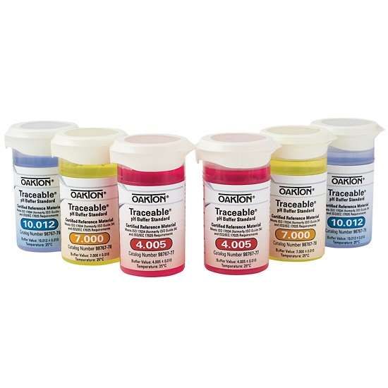 Oakton Traceable One-Shot Buffer Solution Kit Colored pH 4.005, 7.000 ...