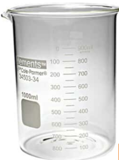 Cole-Parmer Essentials Plus Griffin Low-Form Beaker, Glass, 1000 mL; 6/PK_1549279