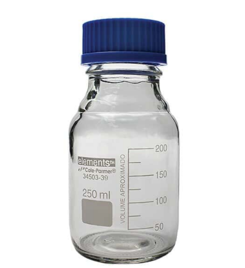 Cole-Parmer elements Plus Class A Glass Media Bottles, 250 mL, 10/PK_1549285