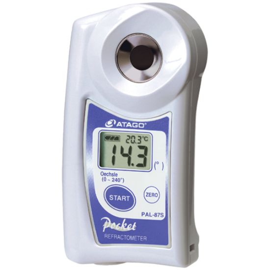Atago, Refractometer, PAL-87S, Wine, Oe (Oechsle): 0 to 240°, Brix: 0.0 to 53.0%_1549632