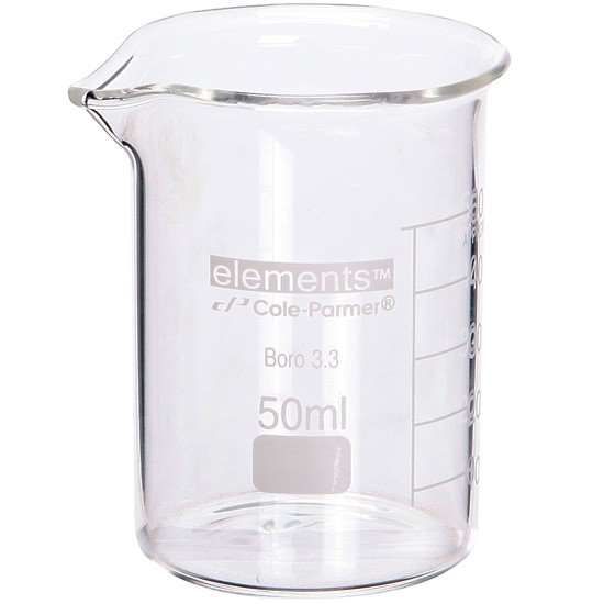 Cole-Parmer elements Low-Form Beaker, Glass, 30 mL, 12/pk_1224723