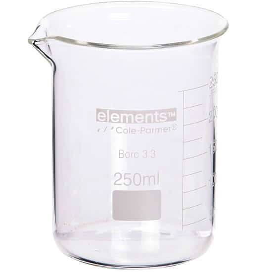 Cole-Parmer Essentials Low-Form Beaker, Glass, 200 mL; 12/PK_1240641