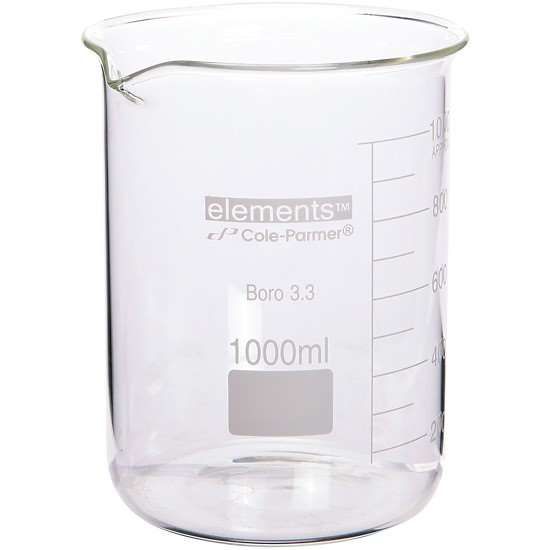 Cole-Parmer elements Low-Form Beaker, Glass, 5000 mL, 1/pk_1238505