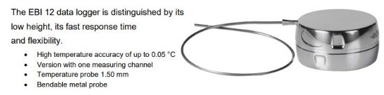Temperature Logger, 1-channel, radial, 250mm bendable metal probe_1888308
