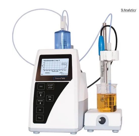 TitroLine® 5000TL 5000 Set for acid-base titrations, scope of delivery: TL 5000/20 M 1, with pH-combination electrode A 7780 NTC30 DIN N , pH-buffer set L 4895, USB-keyboard TZ 3838, USB-HUB TZ 3830, USB-Stick TZ 3836 and 1 L amber reagent_1890168
