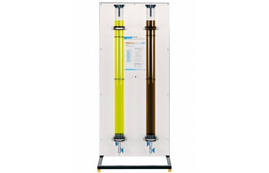 GUNT Settling Velocity Determination Unit, Comparative Sedimentation, Transparent Cylinders, Stopwatch Timing