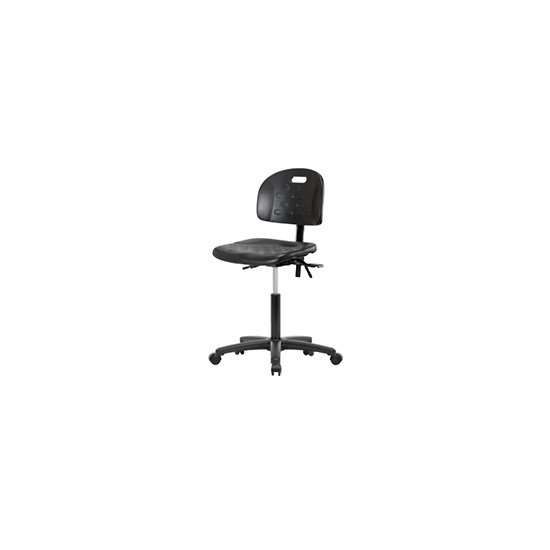 Cole-Parmer Black Polyurethane Bench Height Ergonomic Chair With Foot Ring And Casters_1470687