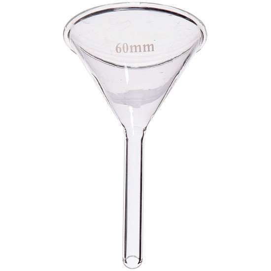 Cole-Parmer elements Short Stem Funnel, Glass, 50 mm dia, 12/pk_1489763