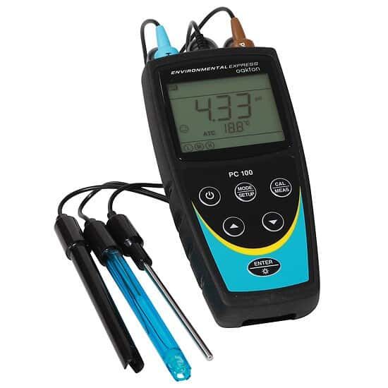 Oakton PC100 Portable pH/Conductivity Meter with pH, EC/ATC, and Temperature Probes_1710245