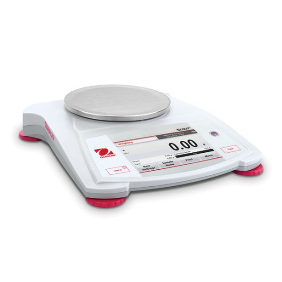 Portable balance Scout® STX222 220 g / 0,01 g, LCD-Touchscreen-Display Platform Ø 120 mm_1493464