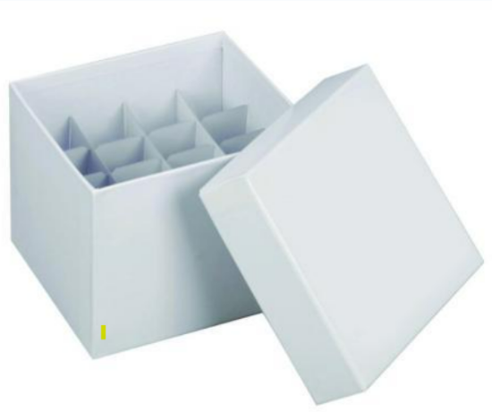 Cryobox 145x145x122mm, with lid cardboard, white, for 15/50ml tubes_1492774