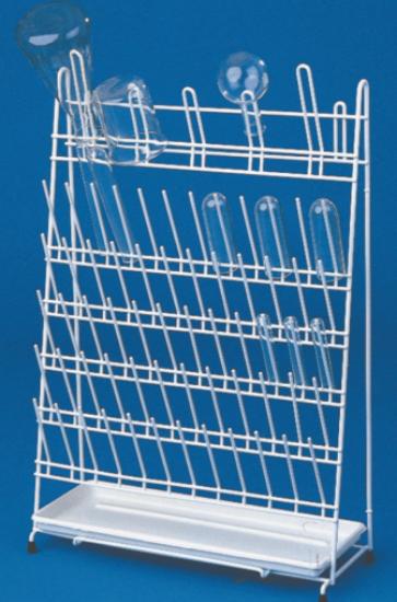 Württ. Drahtwarenfabrik Draining Rack, PE-coated Wire for 24 Test Tubes ...