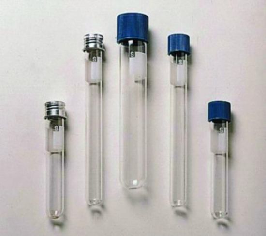 Schuett-Biotec borosilicate glass test tubes with aluminium screw cap, 15 ml