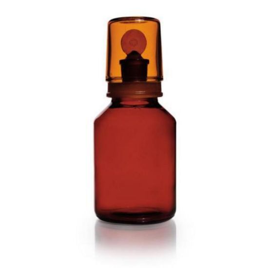 Acid cap bottles,DURAN®,with NS pennyhead stopper interchangeable glass cap,amber glass,cap. 1000 ml_1497116