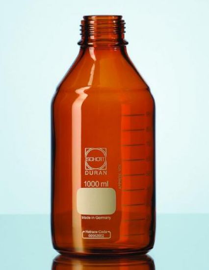 Laboratory bottle 3500 ml, amber glass GL45, w/o cap and pouring ring_1496971