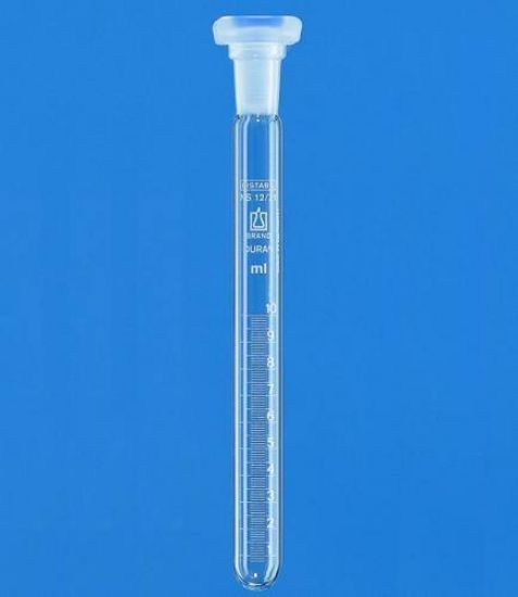 Graduated test tube 25 ml with PP-stopper, Borosilicate 3.3, white graduation, 17x220 mm_1499017