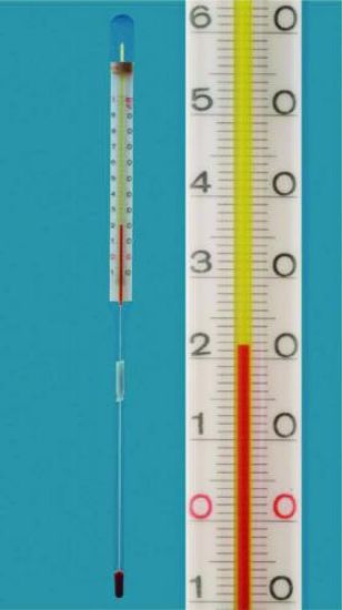 Industrial thermometer 213 mm, 0...+100:1°C special filling red_1509061