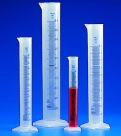 Measuring cylinder 500ml, tall form blue graduation, PP_1509899