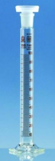 Mixing cylinders 10ml, with hexagonal base SILBERBRAND-ETERNA, short ring division, brown graduated, Borosilicate 3.3_1509977