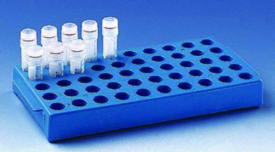 Cryogenic tube rack, PP, blue for 50 self-standing cryogenic tubes_1523246