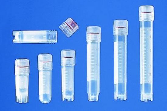 Cryotubes 5.0 ml, PP, natural, external thread, with stand foot, writ.area, sterile, pack of 1000_1523281