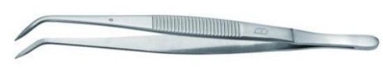 Tweezers 105 mm, pointed curved, quality finish, 18/10 steel_1523329