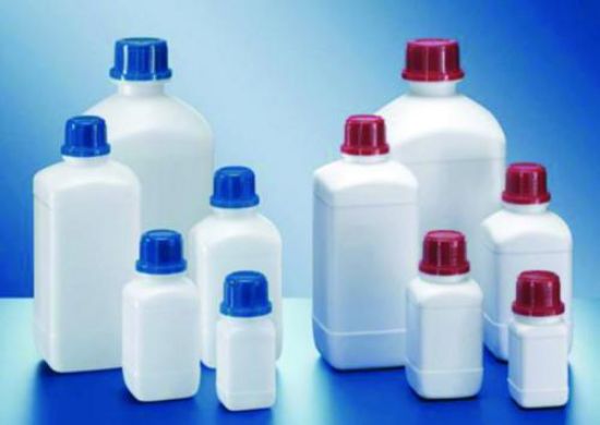 Square reagent bottle,narrow neck,PE-HD cap. 100 mm,without screw cap_1522444
