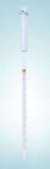 Graduated pipette 10:0.1 ml AR-glass, amber graduated, with piston, graduated to tip_1526205