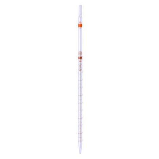 Graduated pipette 10:0.1 ml, 360 mm length class AS, main point ring graduation, graduated to top, amber graduated_1526225
