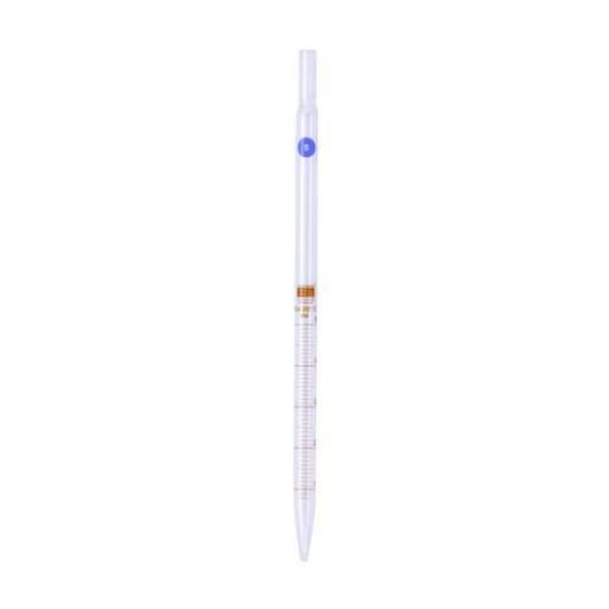 Pipette for tissue culture 5:0.1ml claer glass, amber graduation, 230 mm, with mouth piece for cotton plug_1526253