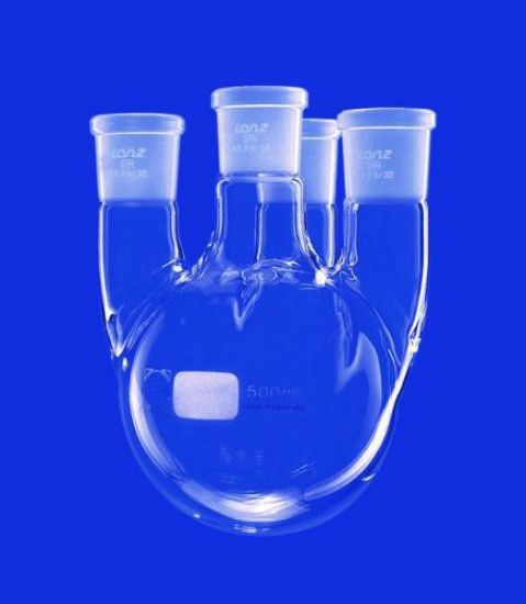 Round-bottom flask 500 ml Four-neck, C. neck NS 29/32 side neck NS 29/32, DURAN®_1553055