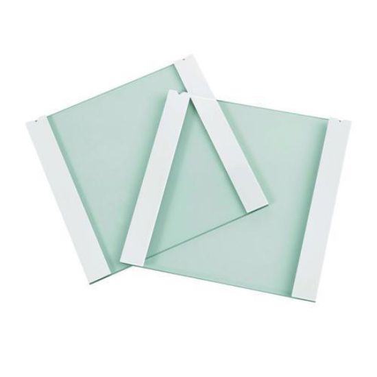 Plain glass plates 100x100mm with bonded spacers 1 mm pack of 2_1550525