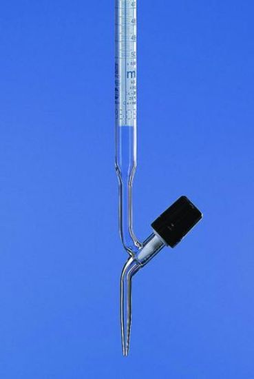 Burettes 50:0,1ml with straight PTFE screwthread stop cock cl.AS, blue graduations, Borosilicate 3.3_1554947