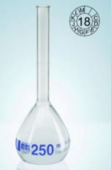 Volumetric flasks with rim 1000ml, cl.A, Duran, blue grad._1555188