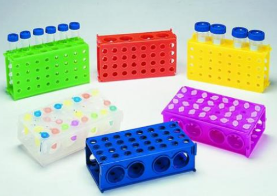 Microtube racks, interlocking for 4 sizes assorted colours, 175x95x51mm pack of 5_1555203