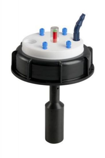 Safety Waste Cap S90 with mechanical level control, 4x3.2mm OD, 1x6.4mm ID (Leak)_1556896