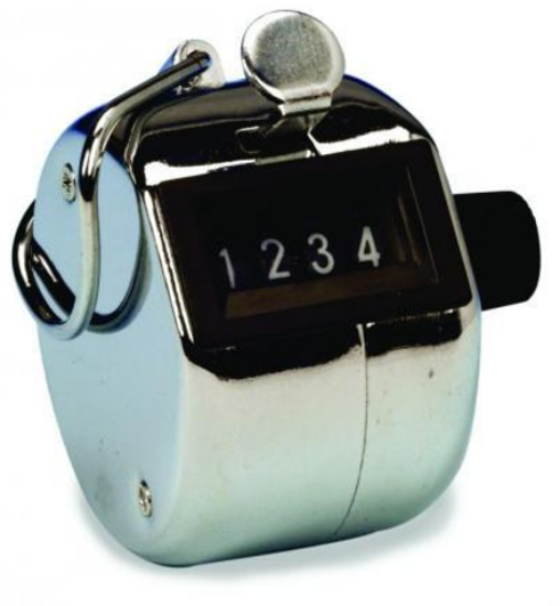 Hand tally counter, 4-places 46mm diameter x 41mm with the ring, to counting from 1 to 9999_1555893